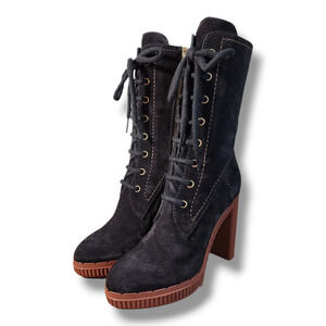 Tod's Brown Suede Altraversione Zip-Up Heel Boots Size 34.5
